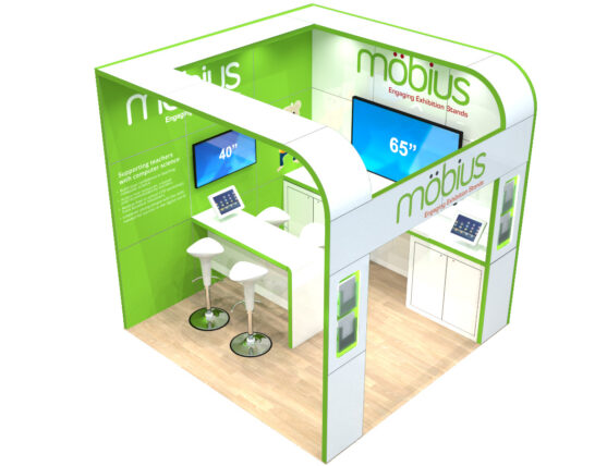 3m x 3m open 2 sides 9 Squ m exhibition stand