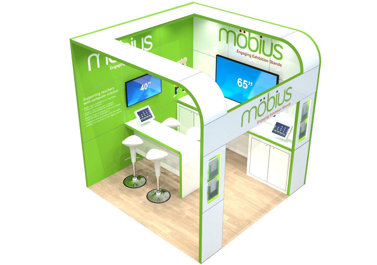 3m x 3m open 2 sides 9 Squ m exhibition stand