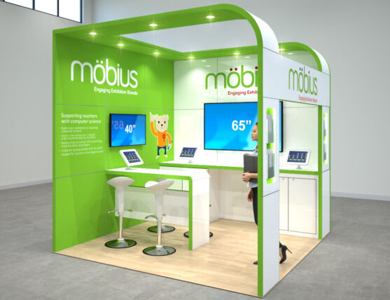 3m x 3m open 2 sides 9 Squ m exhibition stand