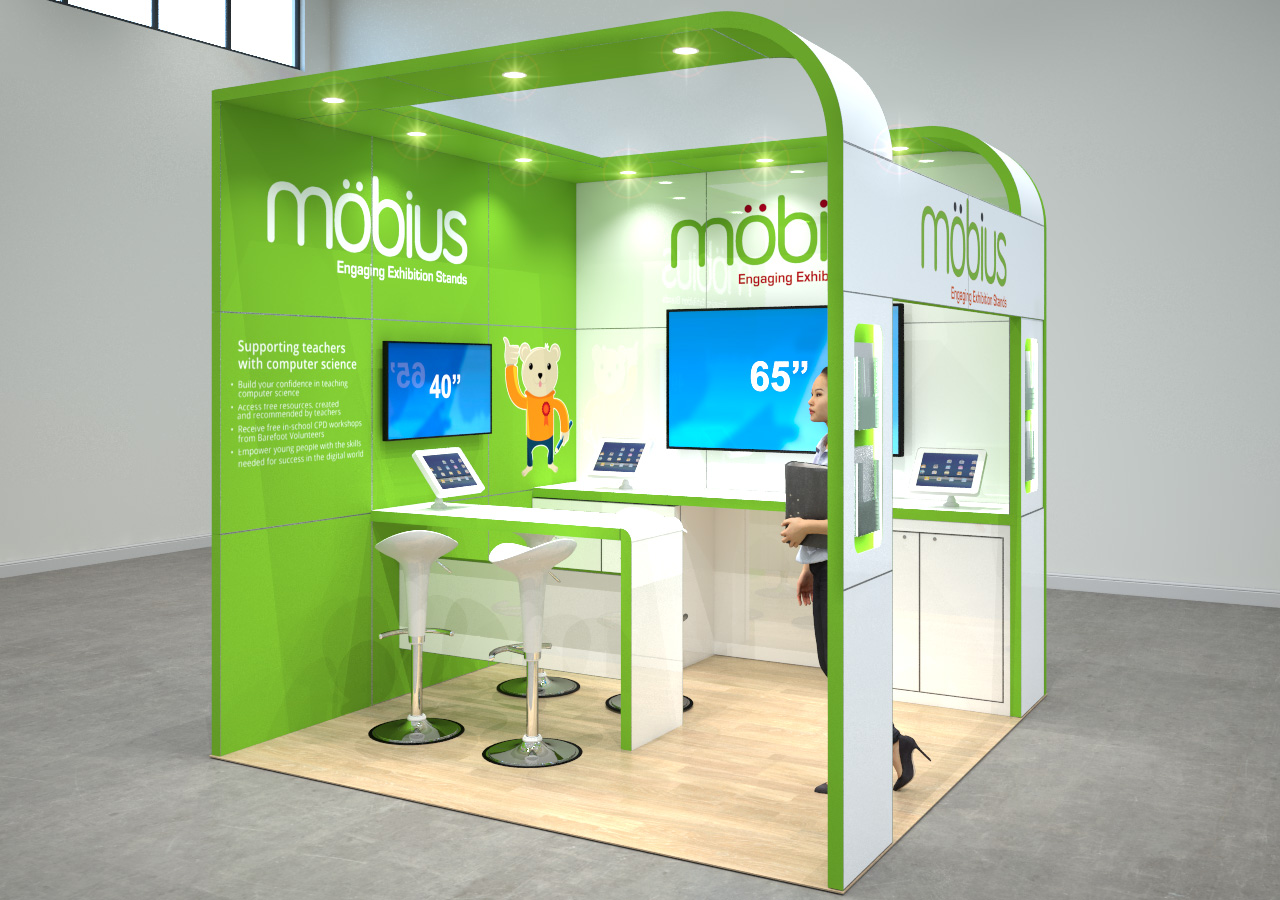 3m x 3m open 2 sides 9 Squ m exhibition stand