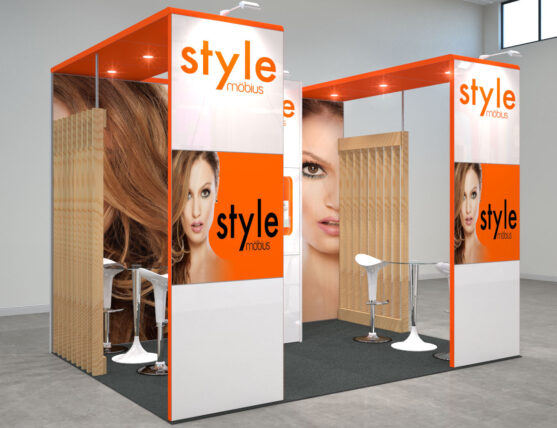 4m x 3m open 3 sides 12 Squ m exhibition stand