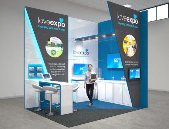 4m x 3m open 2 sides 12 Squ m exhibition stand